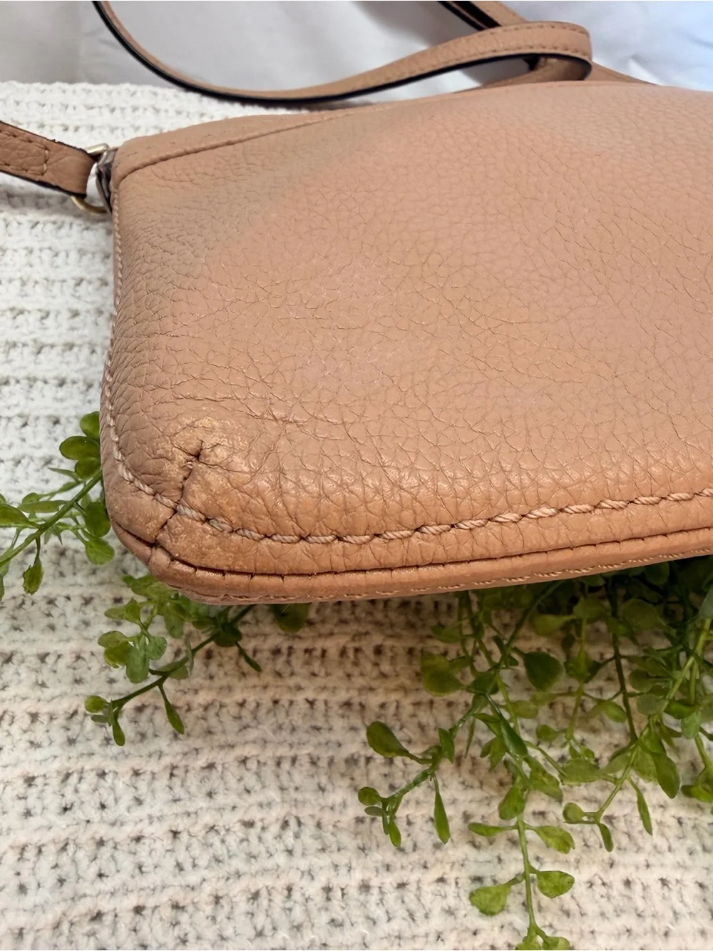 kate spade Tan Pebbled Leather Crossbody with Gold Hardware
